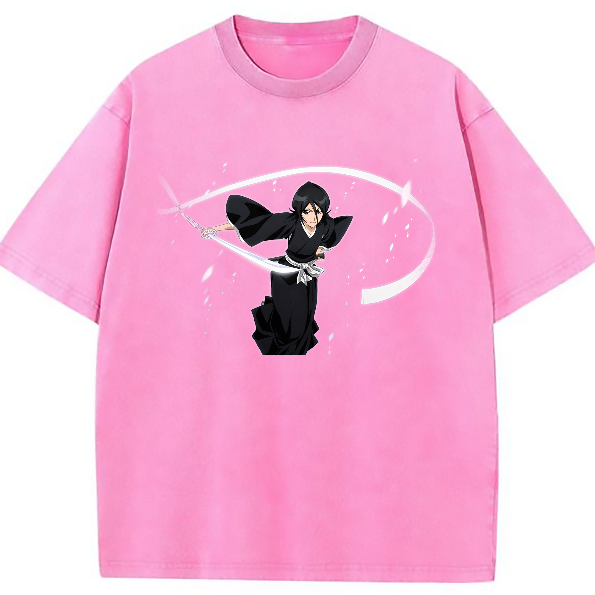 （画像用） ブリーチ 朽木ルキア BLEACH Kuchiki Rukia 綿100% ヴィンテージ風 半袖Tシャツ（フロントプリント）